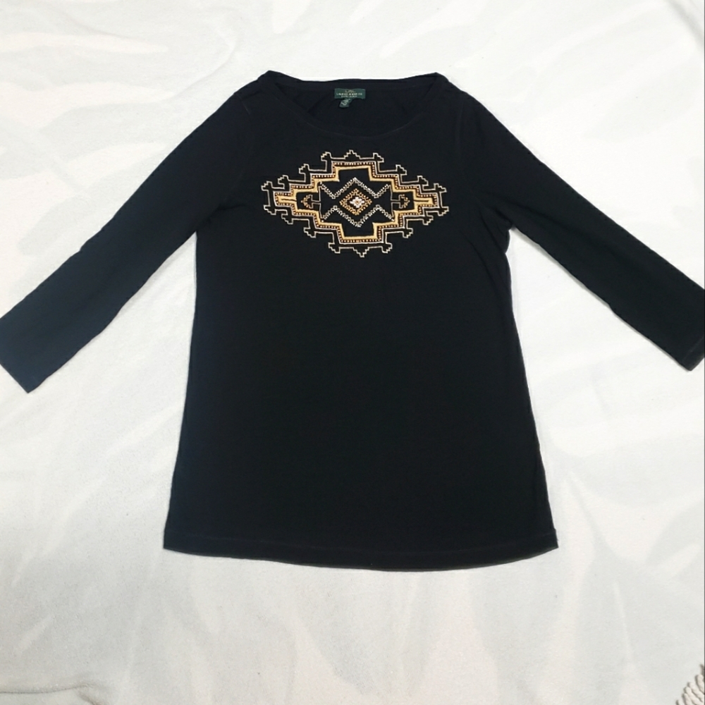 Lauren Ralph Lauren Bead and Embroidery Top
